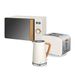 Swan Nordic ontbijtset, waterkoker, 1,7 l, 2200 W, broodrooster, brede sleuf, 2 sneden, magnetron, 20 l, digitaal, modern design, houteffect, wit