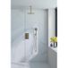 Fortifura Calvi Inbouw Regendoucheset - thermostatisch - plafondarm - 30cm - hoofddouche - ronde handdouche - metalen doucheslang - PVD - geborsteld messing (goud)