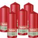 Bolsius - Gladde Stompkaarsen - Rood - 6 stuks - 15cm - 42 Branduren