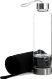 Intirilife Waterfles met Zwarte Obsidiaan en Tas - 400 ml