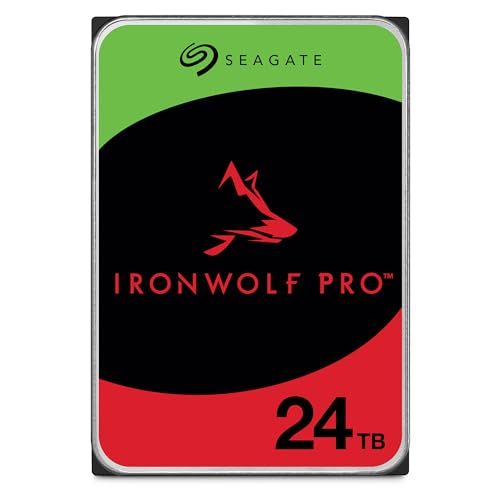 Seagate IronWolf Pro 24TB - NAS Hard Drive - 3.5 inch - 7200 RPM - CMR - 256MB Cache - SATA 6 GB/s - 3 Year Rescue Service