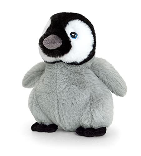 Keel Toys KEELECO babypinguïn 18 cm -SE6569, SE6569, grijs, wit, zwart