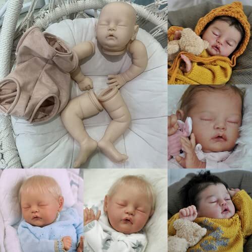 Lonian 19 inch Reborn Doll Kit Slapend Baby Body Onafgewerkte Baby Pop