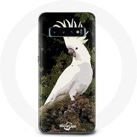 Maniacase Hoesje voor Samsung Galaxy S10 Cacatoes Witte papegaaien op de boom