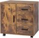 Merkloos Ladeblok bureau - 57x60x40 cm - op wielen - met slot - bruin