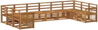 vidaXL - Hoek loungeset - 10 zitplekken - Naturel - Massief Acacia Hout