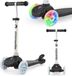 HyperMotion TRINGO Kinder Step met LED Wielen 3-8 Jaar - Verstelbare Balansstep - Antislip Deck - Kinderstep met 3 Wielen - Max. 50 kg - Zwart