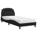 Lit "Viana" avec matelas cuir artificiel noir 80x200 cm