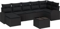 vidaXL Hoek loungeset 4 zitplaatsen Zwart Polyrattan