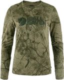Fjallraven Värmland Wool LS W/Värmland Wool LS W Sweatshirt Dames Green Camo Maat M