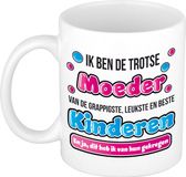Bellatio Decorations moederdag mok - trotse moeder van de beste kinderen - 300 ml