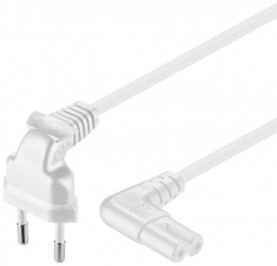 DSIT Stroomkabel haaks euro plug naar C7 5m wit