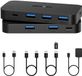 BENFEI USB 3.0 Switch - KVM-Switch - 2 Computers Delen 1 x USB C-poort en 3 x USB A-poorten - Zwart