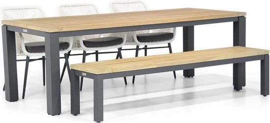 Lifestyle Advance/Veneto 230 cm dining tuinset 5-delig - Wit - 6 zitplekken