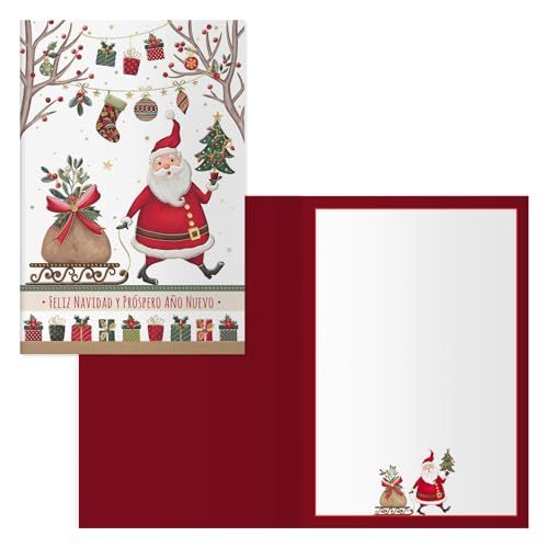 DOHE - Kerstkaarten - 6 stuks - Slee - 11,5 x 17 cm