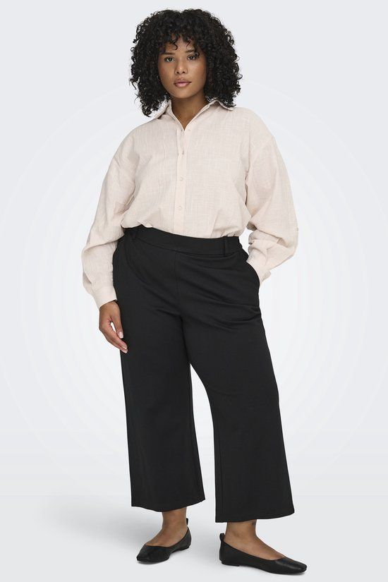 ONLY CARMAKOMA Cargoldtrash Life HW STR Culotte Noos - Zwart - Maat 44/32