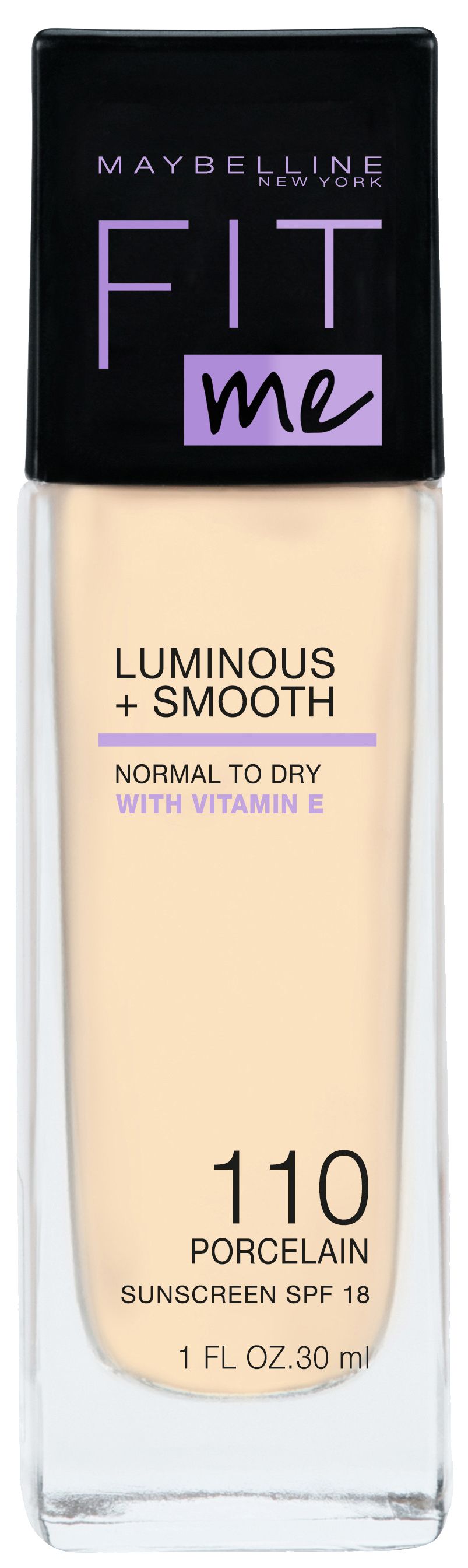 Maybelline New York Fit Me Luminous + Smooth Foundation - 110 Porcelain - 30ml