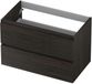 INK - Onderkast 2 Laden Greeploos met Houten Keerlijst - 800x450x520 Mm - Intens Eiken