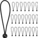 vidaXL Bungee koorden met ballen 24 st zwart 4 mm x 22 cm