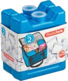 Plasticforte 100 grams koelelementen - 2x stuks - 8 x 7.5 x 2.3 cm - blauw - kunststof