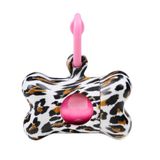 United Pets Bon Ton Nano Jungle Dispenser/poepzakdispenser voor kleine honden, inclusief 10 biologisch afbreekbare zakken, luipaardpatroon, wit/bruin/zwart