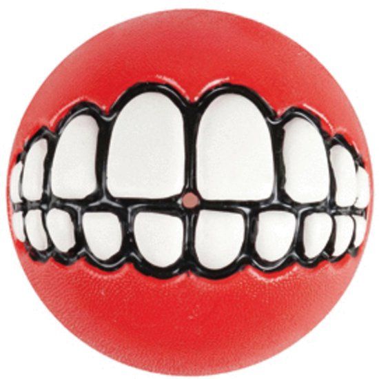 Rogz Grinz - Medium Harde Bal voor Honden - Rood