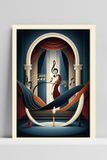 Merkloos Muziektheater Poster - Geometrisch - Abstract - Metalen Wandbord - 60 x 90cm