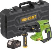 Procraft PHA40bb-c accu-boorhamer 20 V 2,6 J SDS plus borstelloos + 1x accu 4,0 Ah + koffer - zonder oplader