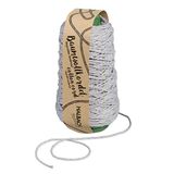 Halbach Seidenbänder Gerecycled katoenen koord, breedte 2 mm, lengte 150 meter, duurzaam katoenen garen voor macramé of doe-het-zelf handwerk, kleur: grijs