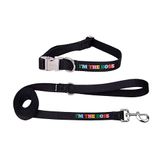 Fisura - Set van halsband en riem voor kleine en middelgrote honden met het opschrift "I'm The Boss", verstelbare halsband en riem voor honden, van nylon.