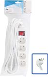 Logon 4-Way Power Strip: White - On/Off Switch - 5M Cable