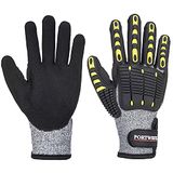 Portwest Snij- en schokbestendige handschoen, Kleur: Grijs/Zwart, Grootte: L, A722G8RL