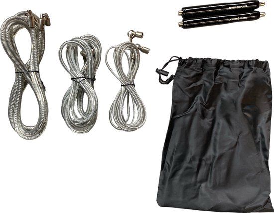 Jobber Sports Iron Rope Speedrope - Fitness - Verstelbaar - Verzwaard - Zilver