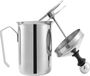 TOVBMUP Mousseur à lait avec double tamis - Manuel - Double tamis - Mécanisme de poussée spécial - Mousse de lait parfaite - Métal - 500 ml