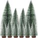 Bol 10 Pièces Arbre de Noël Miniature Vert Arbres en Sisal Mat avec Base en Bois