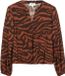s.Oliver Blouse imprimé animal avec plis terre cuite Manches longues Col en V Viscose 36