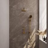Brauer Gold Edition Thermostatische Regendoucheset Inbouw - Hoofddouche 20 cm - Geborsteld Goud