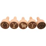 Set van 5 deegstempels. Houten stempel, kinderstempel, kleisstempel, gebakstempel, bakstempel, pottenbakkersstempel, stempelset van hout met paasmotieven, Made in EU