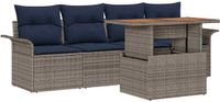 vidaXL Tuinbank Set 5-delig Grijs Polywood
