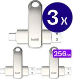 Buddi 3-Pack USB-C Stick 256GB