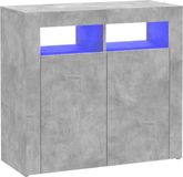 vidaXL Dressoir met LED-verlichting, betongrijs, 80x35x75 cm