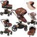 Corvance B.V. Poussette canne - Poussette canne - Poussette canne pliable - Poussette canne pliable - Poussette canne pliable nouveau-né - 3 en 1 - Marcheur pour bébé - Léger pour nouveau-né - Orange