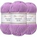 Utopia Crafts Velvet Lux Chenille Garen 3×100g – Superzacht Dik Garen voor Haken & Breien, Dekens, Speelgoed, Amigurumi – Haaknaald 5,5mm, Pluizig (Zachte Lila)