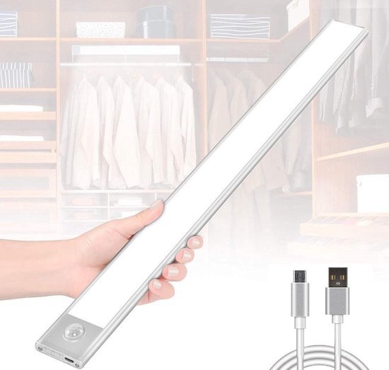 EZMarkt Led verlichting met bewegingssensor - 30CM - Extra Groot - Kastverlichting - Draadloos - Trapverlichting - Keukenverlichting - Oplaadbare accu