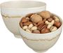 Mica Decorations Plateau à chips Ethan - 2x - crème - 8 x 11 cm - céramique - bols