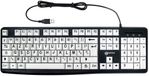 Geemarc, Bedraad USB-A Toetsenbord voor PC AZERTY Indeling Grote Letters, Zwart / Wit