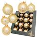 Krebs Glas Lauscha Christbaumkugel Schneeflocke goldfarben (16 St)