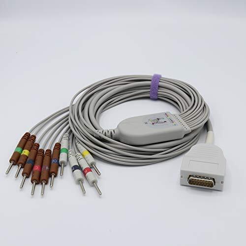 Sino-K compatibele Burdick E350 E350I E550 EKG kabel 10 lood IEC naald Europese standaard connector CE/FDA goedgekeurd