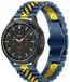 By Qubix - Stalen band - Donkerblauw met goud - Geschikt voor Garmin Vivoactive 4 / 4L - Smartwatch bandje 22mm