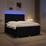 vidaXL Boxspringbed met matras, zwart, 160 x 200 cm, stof